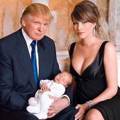 семья Трампов с сыном
