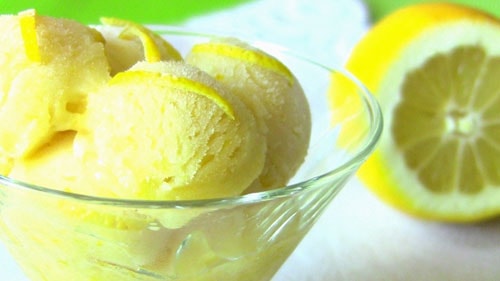 лимонное мороженое сорбет