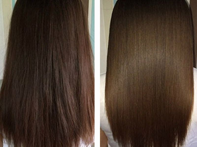 фото до и после желатиновой маски для волос