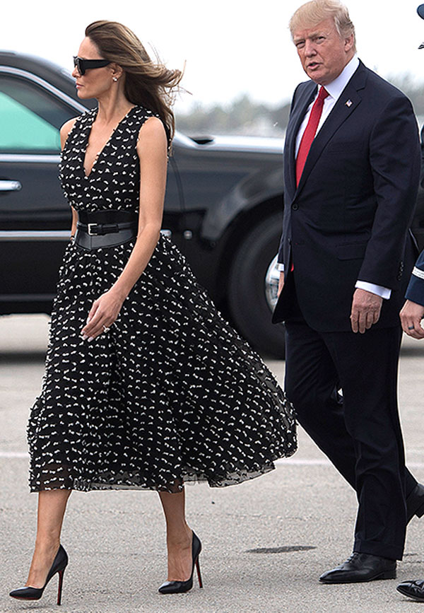 Мелания Трамп в черном платье от Steve_McQueen