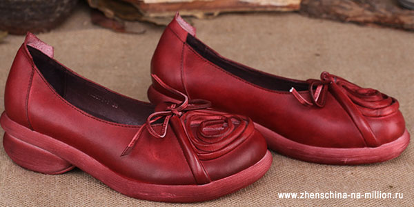 туфли в бохо стиле красные