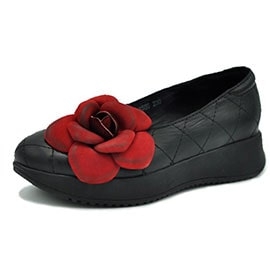 туфли кожаные с цветком